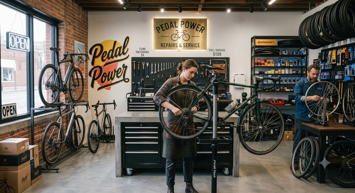 Mechanic using BikeFix to manage a bike shop workshop