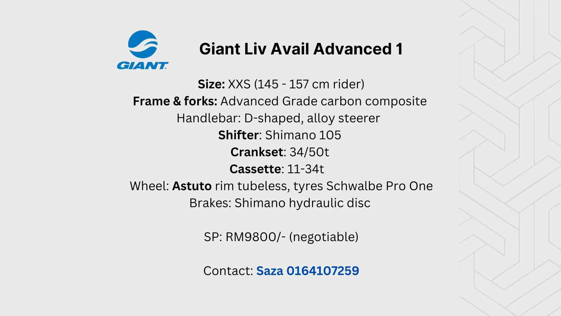 Roadbike GIANT Liv XXS