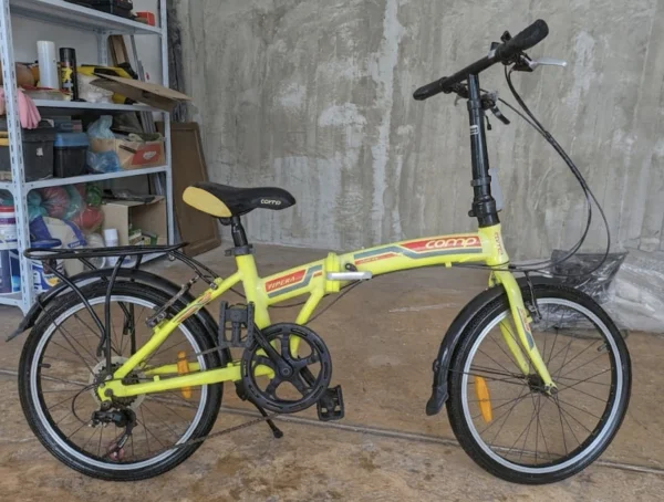 20-inch folding bike (Neon Yellow-Green) — Used Foldable Bikes for sale in Selangor, Malaysia