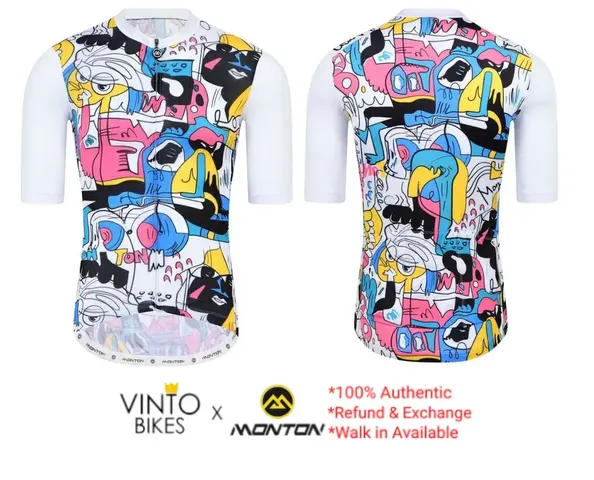 MONTON MENS CYCLING SHORT SLEEVE JERSEY LIFESTYLE CARTOONFACES — brand new bicycle for sale in Selangor, Malaysia