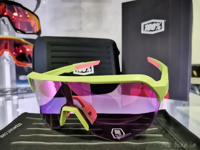 Ride 100% S2 Matte Washed Out Neon Yellow - Purple Multilayer Mirror Lens — brand new bicycle for sale in Johor, Malaysia