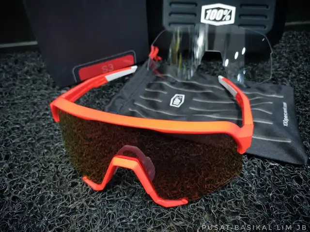 Ride 100% S3 Soft Tact Neon Orange Hiper Red Multilayer Mirror Lens — brand new bicycle for sale in Johor, Malaysia