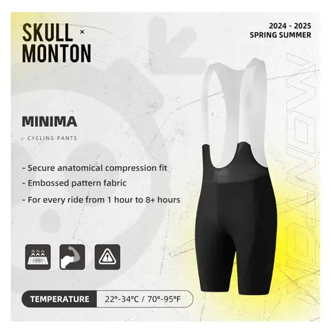 SKULL MONTON MENS  SHORT BIBS MINIMA BLACK GREY — brand new bicycle for sale in Selangor, Malaysia