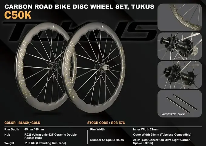 Tukus C50K Carbon Wheelset — brand new bicycle for sale in Johor, Malaysia