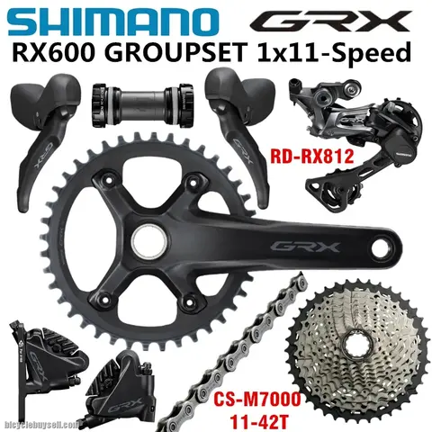 Shimano GRX RX600 RX810 1x11 Speed RX810 Groupset Mechanical Groupset 170/172.5 30/32/34/40/42T — brand new bicycle for sale in Pulau Pinang, Malaysia
