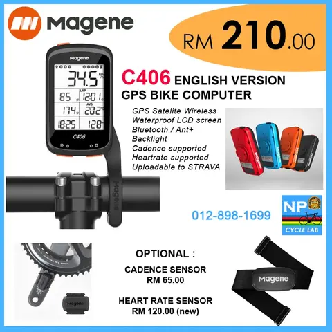 (NP CYCLE LAB - KUCHING) MAGENE C406 GPS WIRELESS BIKE COMPUTER — brand new bicycle for sale in Sarawak, Malaysia