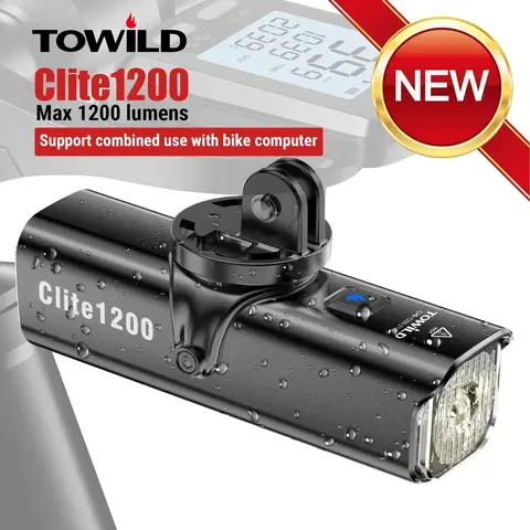 TOWILD CL1200 1200LM Bike Light Front Lamp USB Rechargeable LED 4000mAh Bicycle Light Waterproof — brand new bicycle for sale in Selangor, Malaysia