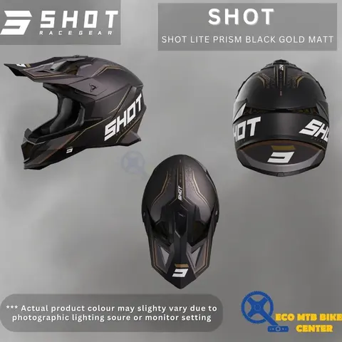 SHOT HELMET LITE PRISM BLACK GOLD MATT — brand new bicycle for sale in Online Trading Only, Malaysia