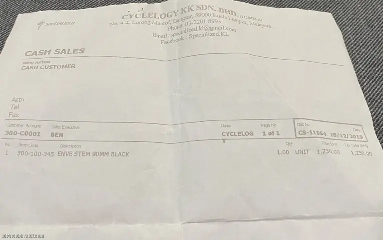 Enve Carbon Stem 90mm (Custom Painted) — brand new bicycle for sale in Kuala Lumpur, Malaysia