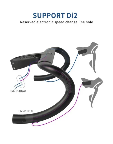 FS300 Carbon Handle Bar Di2 Matte Black Compatible with 31.8mm OD2 Fully Internal Routing 28.6 road — brand new bicycle for sale in Pulau Pinang, Malaysia