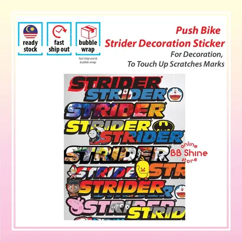 STR Balance Bike Frame Stickers Modified Colorful Laser Plating Reflective Decals — brand new bicycle for sale in Selangor, Malaysia