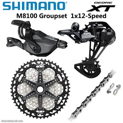 SHIMANO DEORE XT GROUPSET 12SPEED (INCLUDE RD, CHAIN, SHIFTER, CASSETTE) M8120 M8100 SALES LAST SET — brand new bicycle for sale in Pulau Pinang, Malaysia