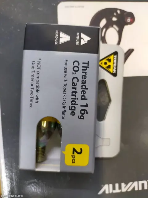 TOPEAK THREADED 16G CO2 CARTRIDGE 2 PIECES — brand new bicycle for sale in Pulau Pinang, Malaysia