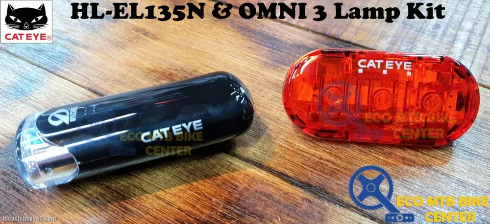 CAT EYE Light HL-EL135N & OMNI 3 Lamp Kit (2 pc) — used bicycle for sale in Online Trading Only, Malaysia