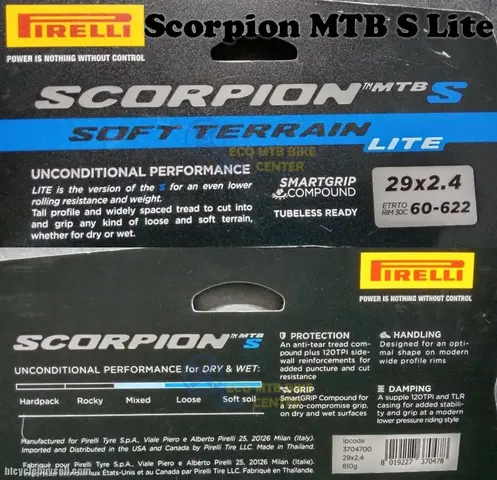 PIRELLI MTB Tires Scorpion MTB S Lite 29x2.4 | Soft Terrain Lite | Tubeless Ready — brand new bicycle for sale in Online Trading Only, Malaysia