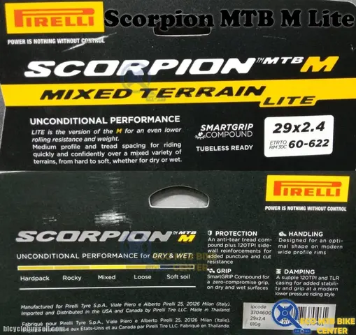 PIRELLI MTB Tires Scorpion MTB M Lite 29x2.4 | Mixed Terrain Lite | Tubeless Ready — brand new bicycle for sale in Online Trading Only, Malaysia