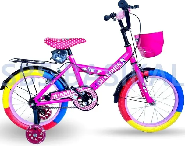 PROMOTION NEW CHAMPION KIDS 16"ER WITH BASKET SIDE WHEEL BICYCLE BASIKAL -FACTORY — brand new bicycle for sale in Selangor, Malaysia